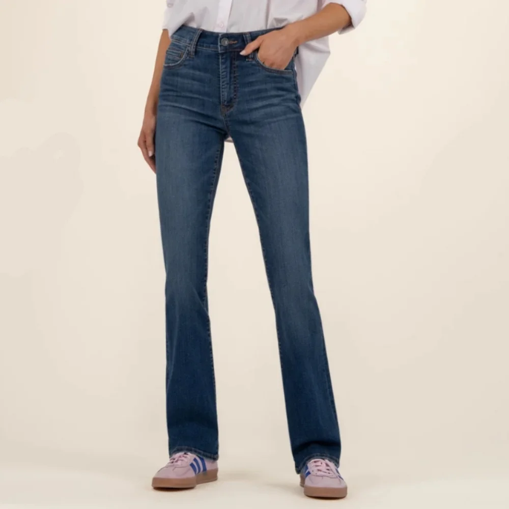 Kut From The Kloth Dark Blue Natalie High Rise Bootcut Denim Jeans - Picture 1 of 11